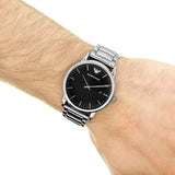 Buy Shop Emporio Armani Luigi Quartz Black Dial Silver Steel Strap Watch For Men - AR2499 USA Online