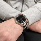 Buy Shop Emporio Armani Luigi Quartz Black Dial Silver Steel Strap Watch For Men - AR2499 USA Online