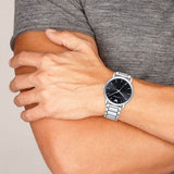 Buy Shop Emporio Armani Luigi Quartz Black Dial Silver Steel Strap Watch For Men - AR2499 USA Online
