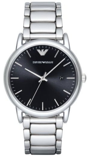 Buy Shop Emporio Armani Luigi Quartz Black Dial Silver Steel Strap Watch For Men - AR2499 USA Online