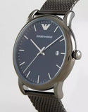 Buy Shop Emporio Armani Luigi Quartz Blue Dial Grey Mesh Bracelet Watch For Men - AR11053 USA Online