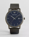 Buy Shop Emporio Armani Luigi Quartz Blue Dial Grey Mesh Bracelet Watch For Men - AR11053 USA Online