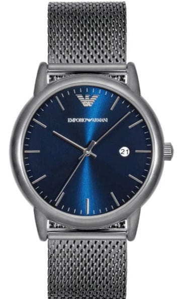 Buy Shop Emporio Armani Luigi Quartz Blue Dial Grey Mesh Bracelet Watch For Men - AR11053 USA Online