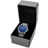 Buy Shop Emporio Armani Luigi Quartz Blue Dial Silver Mesh Bracelet Watch For Men - AR11230 USA Online