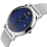 Buy Shop Emporio Armani Luigi Quartz Blue Dial Silver Mesh Bracelet Watch For Men - AR11230 USA Online