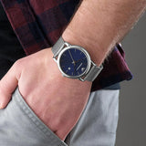 Buy Shop Emporio Armani Luigi Quartz Blue Dial Silver Mesh Bracelet Watch For Men - AR11230 USA Online