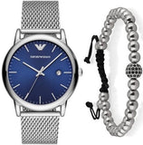 Buy Shop Emporio Armani Luigi Quartz Blue Dial Silver Mesh Bracelet Watch For Men - AR11230 USA Online