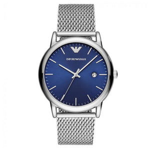 Buy Shop Emporio Armani Luigi Quartz Blue Dial Silver Mesh Bracelet Watch For Men - AR11230 USA Online