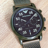 Buy Shop Emporio Armani Luigi Quartz Chronograph Black Dial Green Mesh Bracelet Watch For Men - AR11115 USA Online