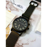 Buy Shop Emporio Armani Luigi Quartz Chronograph Black Dial Green Mesh Bracelet Watch For Men - AR11115 USA Online
