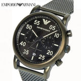 Buy Shop Emporio Armani Luigi Quartz Chronograph Black Dial Green Mesh Bracelet Watch For Men - AR11115 USA Online