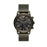 Buy Shop Emporio Armani Luigi Quartz Chronograph Black Dial Green Mesh Bracelet Watch For Men - AR11115 USA Online