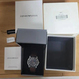 Buy Shop Emporio Armani Luigi Quartz Gray Dial Brown Leather Strap Watch For Men - AR11070 USA Online