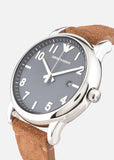 Buy Shop Emporio Armani Luigi Quartz Gray Dial Brown Leather Strap Watch For Men - AR11070 USA Online