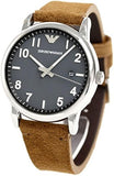 Buy Shop Emporio Armani Luigi Quartz Gray Dial Brown Leather Strap Watch For Men - AR11070 USA Online