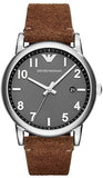 Buy Shop Emporio Armani Luigi Quartz Gray Dial Brown Leather Strap Watch For Men - AR11070 USA Online