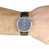 Buy Shop Emporio Armani Luigi Quartz Gray Dial Brown Leather Strap Watch For Men - AR1996 USA Online