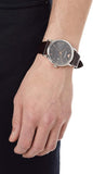 Buy Shop Emporio Armani Luigi Quartz Gray Dial Brown Leather Strap Watch For Men - AR1996 USA Online