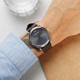 Buy Shop Emporio Armani Luigi Quartz Gray Dial Brown Leather Strap Watch For Men - AR1996 USA Online