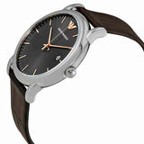Buy Shop Emporio Armani Luigi Quartz Gray Dial Brown Leather Strap Watch For Men - AR1996 USA Online