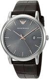 Buy Shop Emporio Armani Luigi Quartz Gray Dial Brown Leather Strap Watch For Men - AR1996 USA Online