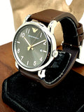 Buy Shop Emporio Armani Luigi Quartz Grey Dial Brown Leather Strap Watch For Men - AR11175 USA Online