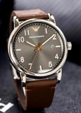 Buy Shop Emporio Armani Luigi Quartz Grey Dial Brown Leather Strap Watch For Men - AR11175 USA Online