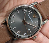 Buy Shop Emporio Armani Luigi Quartz Grey Dial Brown Leather Strap Watch For Men - AR11175 USA Online