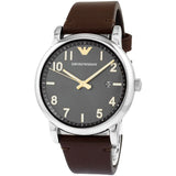 Buy Shop Emporio Armani Luigi Quartz Grey Dial Brown Leather Strap Watch For Men - AR11175 USA Online