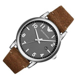 Buy Shop Emporio Armani Luigi Quartz Grey Dial Brown Leather Strap Watch For Men - AR11175 USA Online