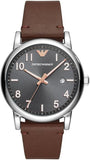 Buy Shop Emporio Armani Luigi Quartz Grey Dial Brown Leather Strap Watch For Men - AR11175 USA Online