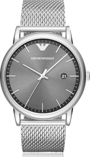 Buy Shop Emporio Armani Luigi Quartz Grey Dial Silver Mesh Bracelet Watch For Men - AR11069 USA Online