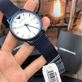 Buy Shop Emporio Armani Luigi Quartz White Dial Blue Mesh Bracelet Watch For Men - AR11025 USA Online