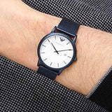 Buy Shop Emporio Armani Luigi Quartz White Dial Blue Mesh Bracelet Watch For Men - AR11025 USA Online