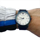 Buy Shop Emporio Armani Luigi Quartz White Dial Blue Mesh Bracelet Watch For Men - AR11025 USA Online
