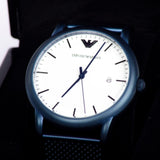 Buy Shop Emporio Armani Luigi Quartz White Dial Blue Mesh Bracelet Watch For Men - AR11025 USA Online