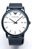 Buy Shop Emporio Armani Luigi Quartz White Dial Blue Mesh Bracelet Watch For Men - AR11025 USA Online