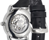 Buy Shop Emporio Armani Luigi Silver Skeleton Dial Black Leather Strap Watch For Men - AR1981 USA Online