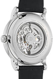 Buy Shop Emporio Armani Luigi Silver Skeleton Dial Black Leather Strap Watch For Men - AR1981 USA Online