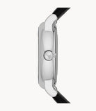 Buy Shop Emporio Armani Luigi Silver Skeleton Dial Black Leather Strap Watch For Men - AR1981 USA Online
