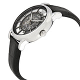 Buy Shop Emporio Armani Luigi Silver Skeleton Dial Black Leather Strap Watch For Men - AR1981 USA Online