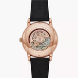 Buy Shop Emporio Armani Luigi Skeleton Silver Dial Black Leather Strap Watch For Men - AR60007 USA Online