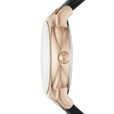Buy Shop Emporio Armani Luigi Skeleton Silver Dial Black Leather Strap Watch For Men - AR60007 USA Online