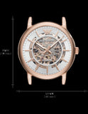 Buy Shop Emporio Armani Luigi Skeleton Silver Dial Black Leather Strap Watch For Men - AR60007 USA Online