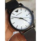 Buy Shop Emporio Armani Luigi White Dial Black Mesh Bracelet Watch For Men - AR11046 USA Online