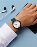 Buy Shop Emporio Armani Luigi White Dial Black Mesh Bracelet Watch For Men - AR11046 USA Online