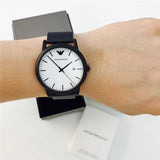 Buy Shop Emporio Armani Luigi White Dial Black Mesh Bracelet Watch For Men - AR11046 USA Online