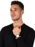 Buy Shop Emporio Armani Luigi White Dial Black Mesh Bracelet Watch For Men - AR11046 USA Online