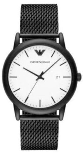 Buy Shop Emporio Armani Luigi White Dial Black Mesh Bracelet Watch For Men - AR11046 USA Online