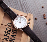 Buy Shop Emporio Armani Luigi White Dial Brown Leather Strap Watch For Men - AR2502 USA Online